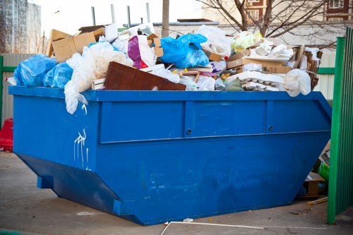 Waste collection trucks in Staines